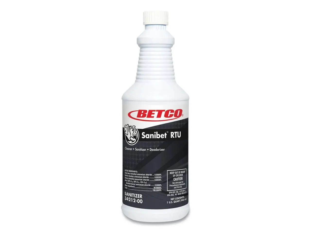 Sanibet RTU Sanitizer and Surface Cleaner Unscented 32 oz Bottle 3421200