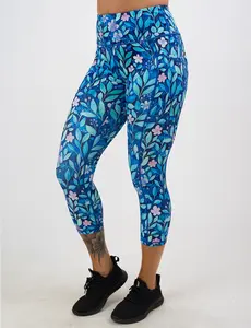 CVG Spring Fling Leggings Blue Floral Fabric Womenswear