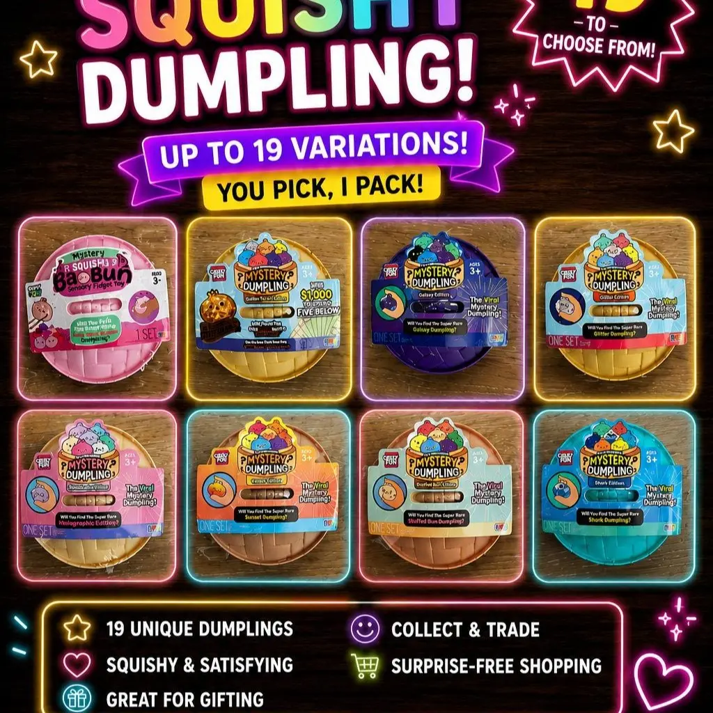 RMS Dumplings. Pick as many as you want! Up to 19 different variations! Stress Relief Fidget Toy, Anxiety Relief Products, Soft Silicone Decompression Squeeze Toy with Tactile Variety