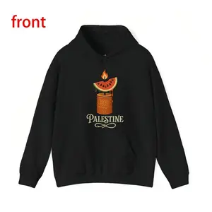 Unisex Hoodie Featuring Unique Palestine Themed Graphic Design with a Slice of Watermelon and Stylish Typography for Fashion Forward Individuals Expressing Their Support