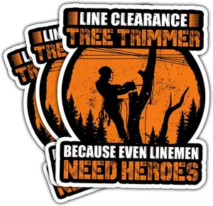 3 Pcs Line Clearance Tree Trimmer Sticker, Arborist Tree Work Sticker, Arborist Lumberjack Sticker, Arborist Chainsaw Sticker for Waterproof Laptop Water Bottle Phone Car Window Helmet 3 Inches