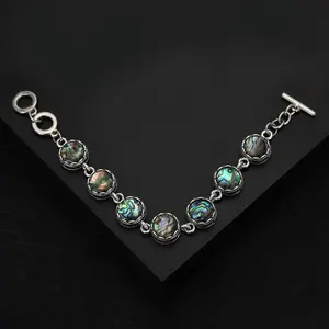 Retro fashion, abalone shell bracelet, creative adjustable, three-ring buckle bracelet ins style jewelry