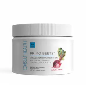Primo Beets Circulation Support Powder Boosts Energy Circulation & Immunity Nitrate-Rich Antioxidant Drink Mix Healthy Skin Aloe Vera Ginger Turmeric Amla
