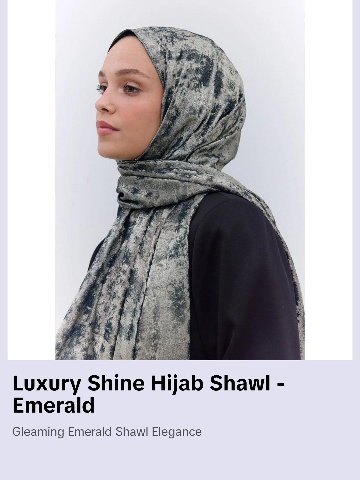 Luxury Shine Hijab Shawl - Emerald