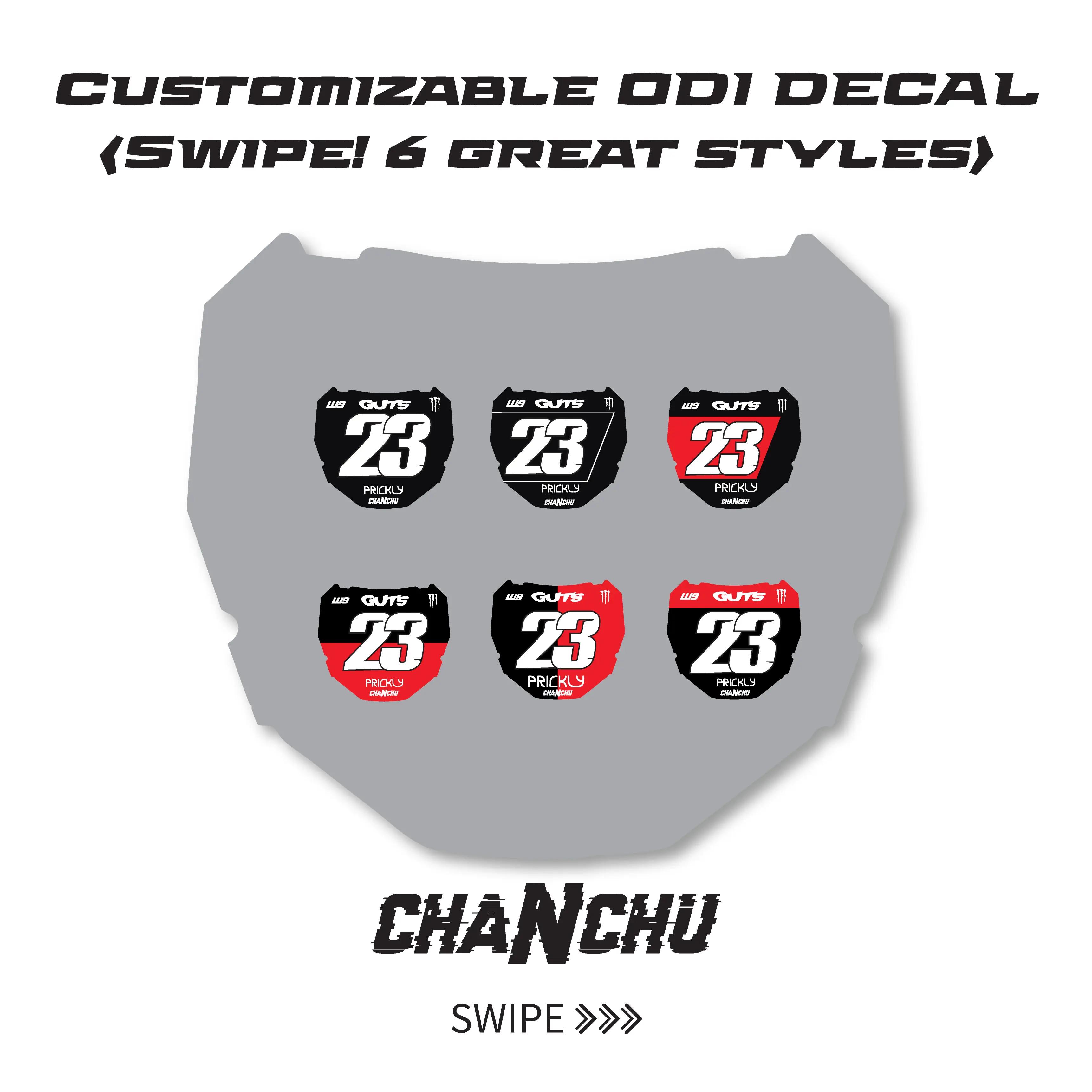 Customizable ODI E-Bike Number Plate Decal - Made to order