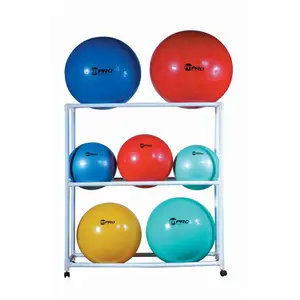 212 MAIN Rotatable Plastic Ball Storage Cart with Swivel Casters - Racks, Organizer for Sports, Outdoor Ball Sports (Basketball Compatible), White