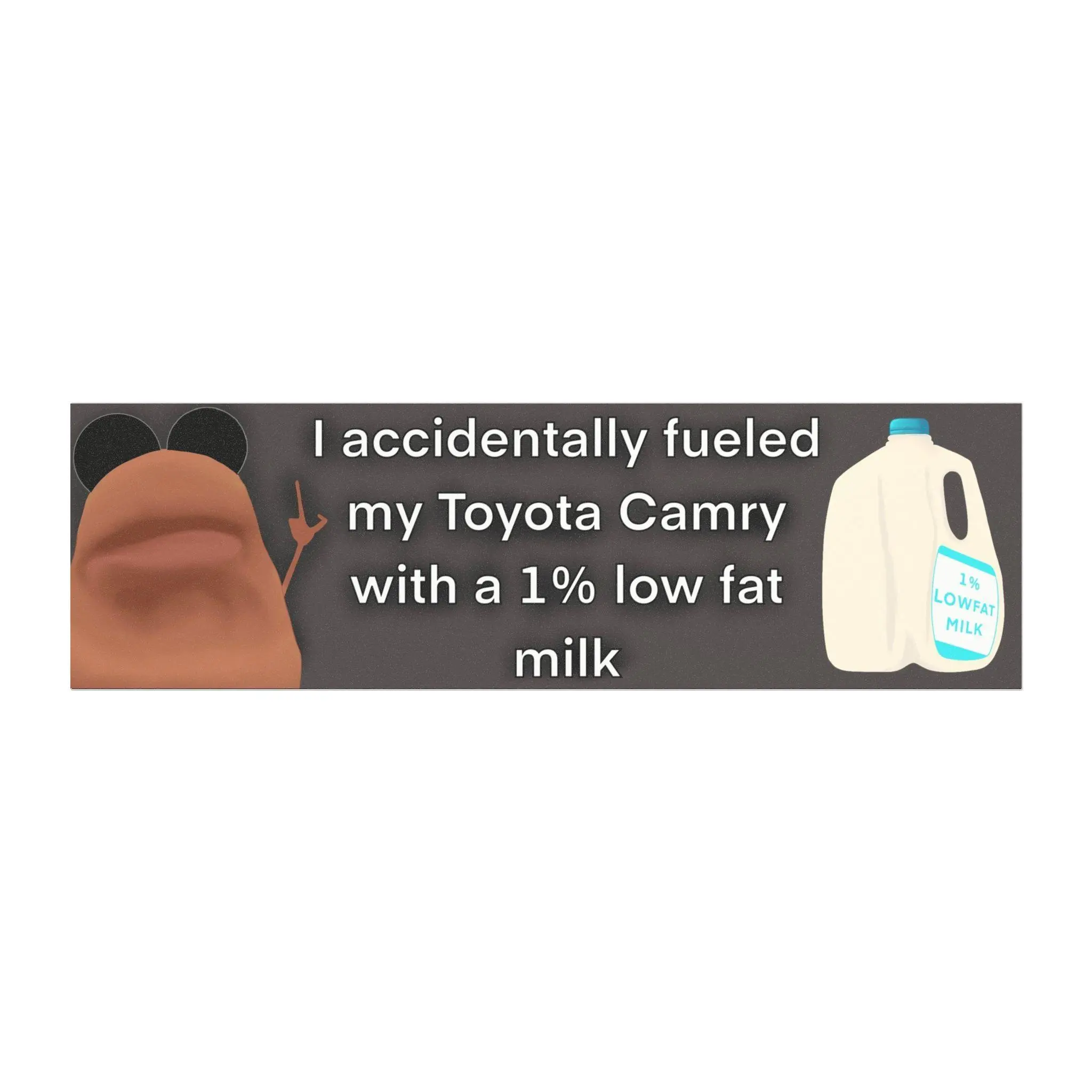 Marcus the Worm 1% Milk Car Bumper Magnet for Toyota Camry - Customizable