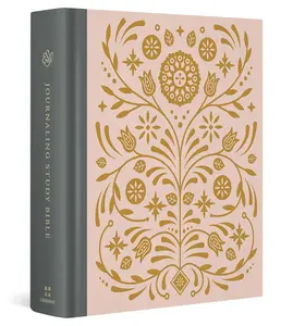 ESV Journaling Study Bible, English Standard Version, Cloth-Over-Board Binding, Blush/Ochre Floral Design, Premium Feel, Aesthetic Appeal, Ideal for Study