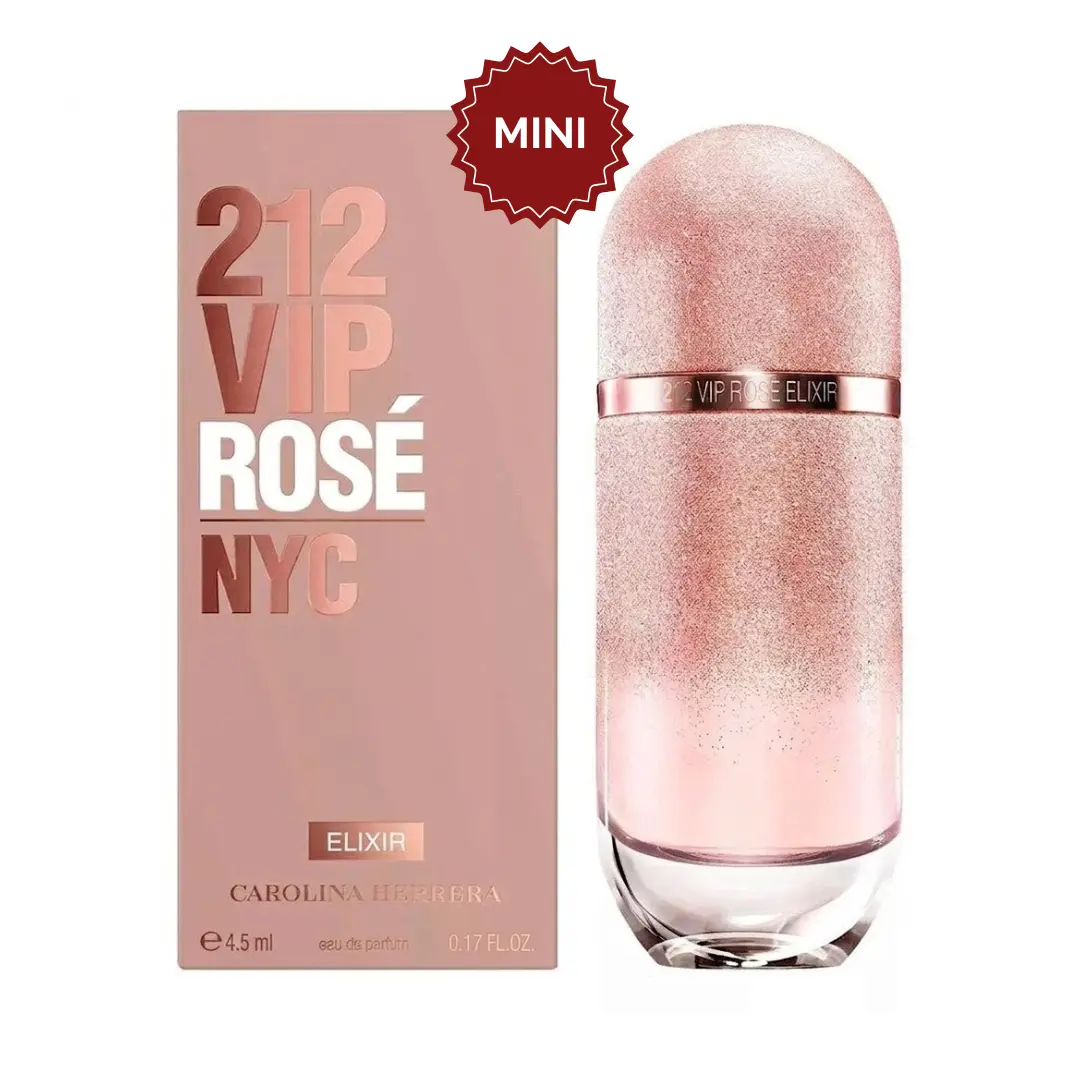Carolina Herrera 212 VIP Rosé Elixir Mini Eau de Parfum For Women 5ml | Eau de Parfum for Women | Floral Fruity Ambery Travel Size Perfume, Perfumes For Women, Women Perfumes