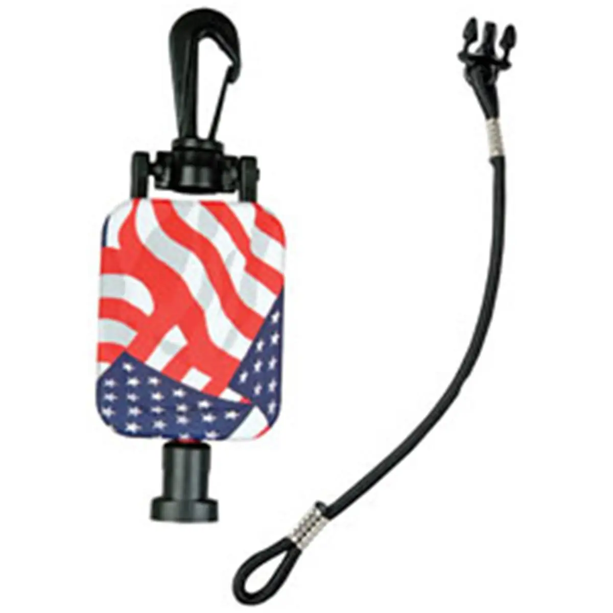 Hammerhead Industries Mickeeper-CB Stars-Stripes Retractable Audio Stainless Steel Motorhome Accessory, 23" Extension, Cable Tether, Retracts Easily for Motorhomes, Singing Mic