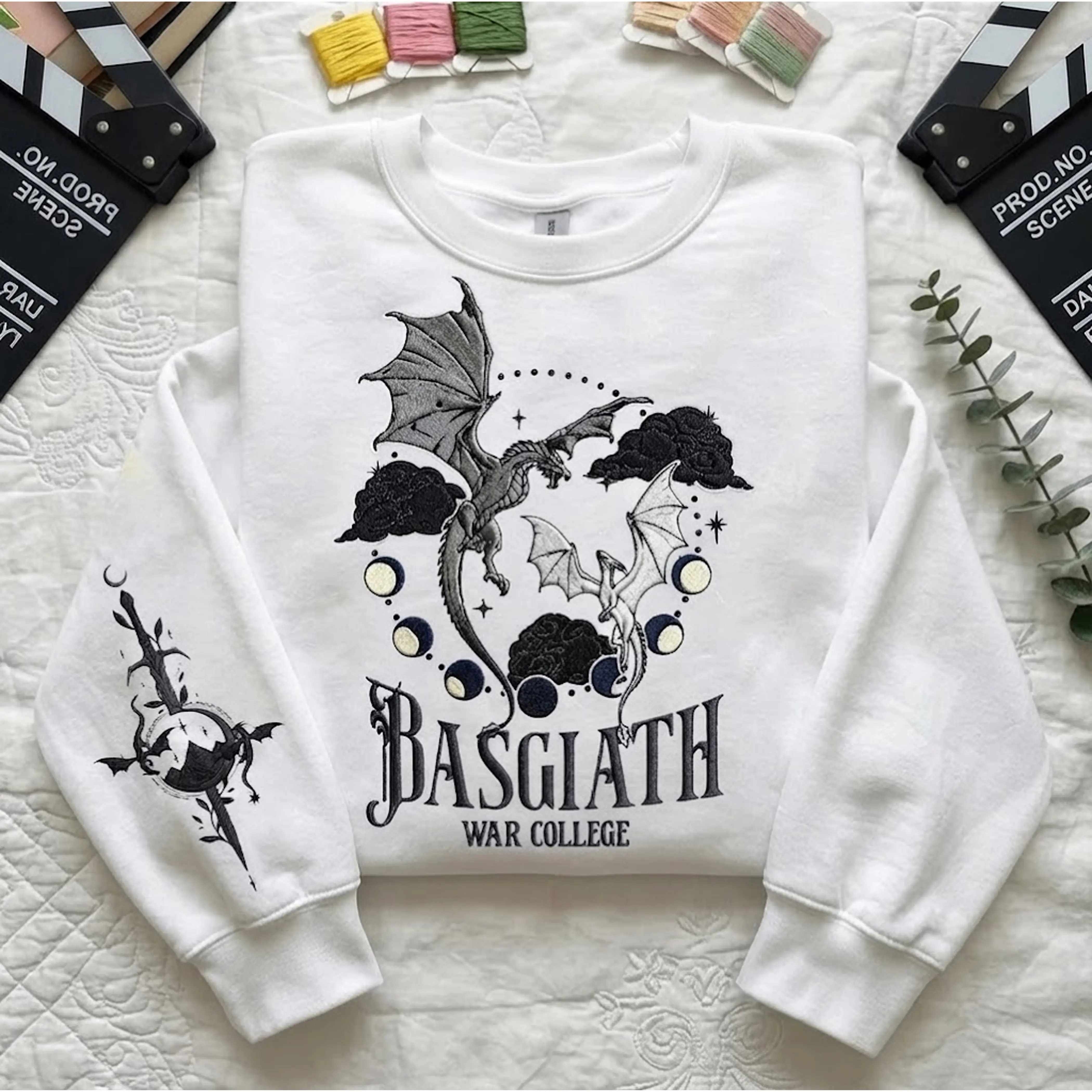 Fourth Wing Dragon Rider Hoodie – Basgiath War College Embroidered Crewneck, Fantasy Book Lover Gift