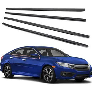 Car Window Weather Stripping Molding Trim Belt,Compatible with Honda Civic 2016-2021 4-Door Sedan, Replace # 72450-TEA-T01 72410-TEA-T01 72950-TEA-T01 72910-TEA-T01.
