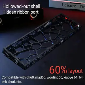 Gh60 Keyboard Case High Hardness Hollow Transparent Shell PC Case for Holy60 Mad60 Wooting60 Win60 Custom Keyboards PC Gift