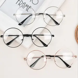 3pcs Retro Round Frame Metal Glasses for Men & Women - Anti-Blue Light, Lightweight Korean Fashion Flat Lens, Stylish Unisex Eyewear for Daily Use & Work