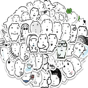 72pcs Hamster Meme Minimalist Stickers Pack, Waterproof Kawaii Line Art Cartoon Decals for Laptop, Water Bottle, Journal & Scrapbook, Cute Animal Lover Gift