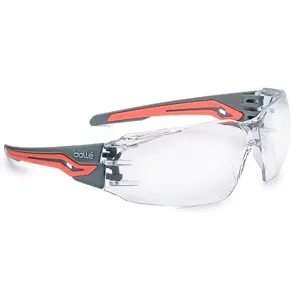 Bolle Silex Plus Small Safety Glasses Orange/Gray with Clear Anti-Fog Lenses