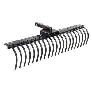 VEVOR Tow Behind Landscape Rake,  60" Tow Dethatcher with 21 Steel Coil Tines, Lawn Dethatcher Rake Attaches to 48" or 60" Toolbars and 3-point Suspension Systems, for Leaves, Pine Needles, and Grass