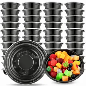 150 Pcs 24 oz Round Meal Prep Containers with Lids Plastic Containers Meal Prep Lunch Box Plastic Bowls Take out Containers Food Prep Containers Food Storage Bento Box, Microwavable Freezer Safe