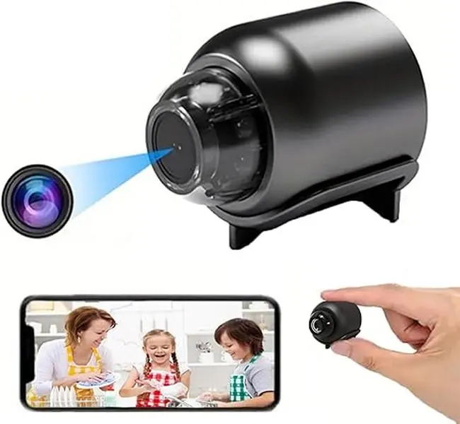 Mini Nanny Cam Wireless Camera Hidden Smart Home Indoor Outdoor with Remote View Compatible Android iOS Baby Pet Monitor Car Guard Video Only