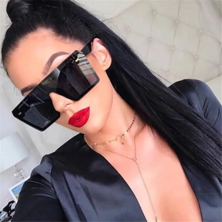 Women's MAYA Oversized Flat Top Contemporary Sunglasses - Fashionable Frames, Plastic PC Frame, UV400 Lens, Trendy Casual, Bold Look Everyday Fashion Accessory for Women