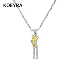 Hug Enbrace Pendant Necklace Silver Gold Two-tone Mom & Child Pendant Family Gift Mom Jewelry  Necklace Jewelry Parties & Birthdays