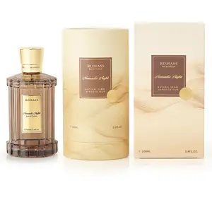 ROMASS Nomadic Night Perfume 3.4oz/100ml | Midnight black glass | Alluring and addictive scent | Lasting fragrance for 6 hours | Warm and mysterious woody fragrance | Notes of patchouli, leather, and smoldering incense