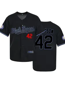 Plus Size Letter Embroidery V Neck Embroidered Baseball Jersey, Casual Breathable Short Sleeve Baseball Top for Daily Match Training, Plus Size Men's Sportswear for Baseball