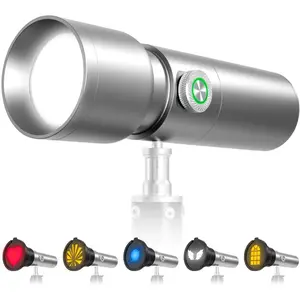 Basics RGB Photography Flashlight - 10W 6300K Portable LED Video Spotlight, 20 GOBO Filters, CRI95+, 6600mAh Aluminum Sunset Light with Patterned Ambient Lighting for Recording Studio Lights