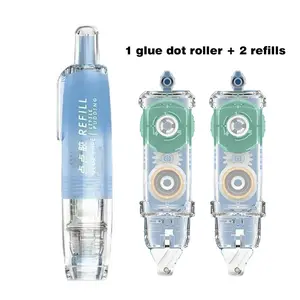 Quick Dry Craft Glue Roller Set 3PCS with 2 Refills, Washable & Non-Toxic for DIY Crafts