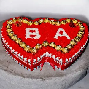 Personalized Kinder Heart Chocolates with Ferrero Rocher for Valentine's Day Gift Customizable Red Heart Box Romantic Gift for Partners Friends or Family