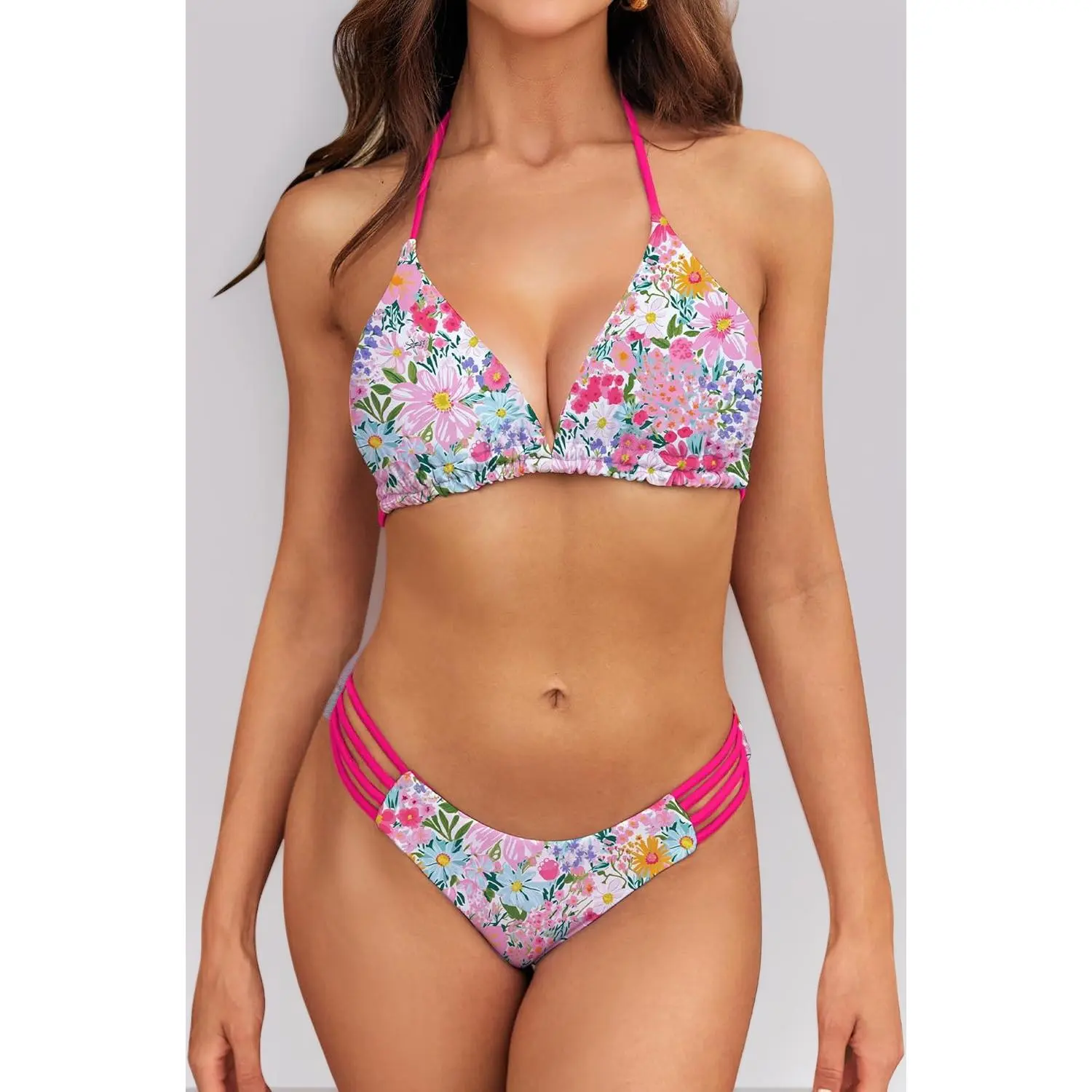 Western Cowgirl Bikini Sets for Women - Back Lace Up Two Piece Swimsuits, Mid Rise Sexy Bathing Suit for Beach Party & Vacation (XS-XL)
