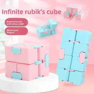 Macaron Infinity Cube Fidget Toy Flip Stress Relief Cube Sensory Decompression Puzzle Toy for Kids Adults