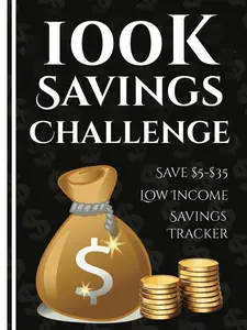 100k Savings Challenge Book: The Ultimate Guide to Save $100,000 with Fun and Easy Tracking Paperback, Savings Challenge Planner, Money Savings Book