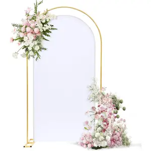 Arch Backdrop Stand and Cover Set, 7.2ft U-Wedding Arch Frame with 6.6FT White Cover, Backdrop Stand for Wedding, Baby Shower, Birthday, Graduation Photo Backdrops