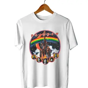 Rainbow Ritchie Blackmore's Album Black T-shirt Cotton Fabric