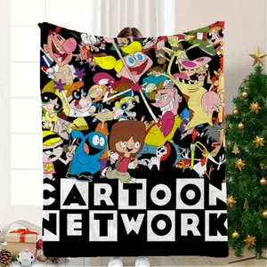 Cartoon Network Themed Flannel Fleece Throw Blanket - Soft, Cozy, Warm All-Season Knitted Digital Print for Home, Office, Car, and Camping - Contemporary Style - Ideal for Napping, Multi-Purpose Gift