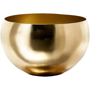 Gold Colored Metal Bowl Ideal for Weddings, Parties, Events, Restaurants, Home Decor, Measures 3.5 inches Tall and 5.25 inches Dia