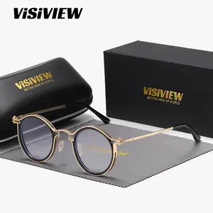VISIVIEW unisex vintage full-frame glasses with round clear lenses