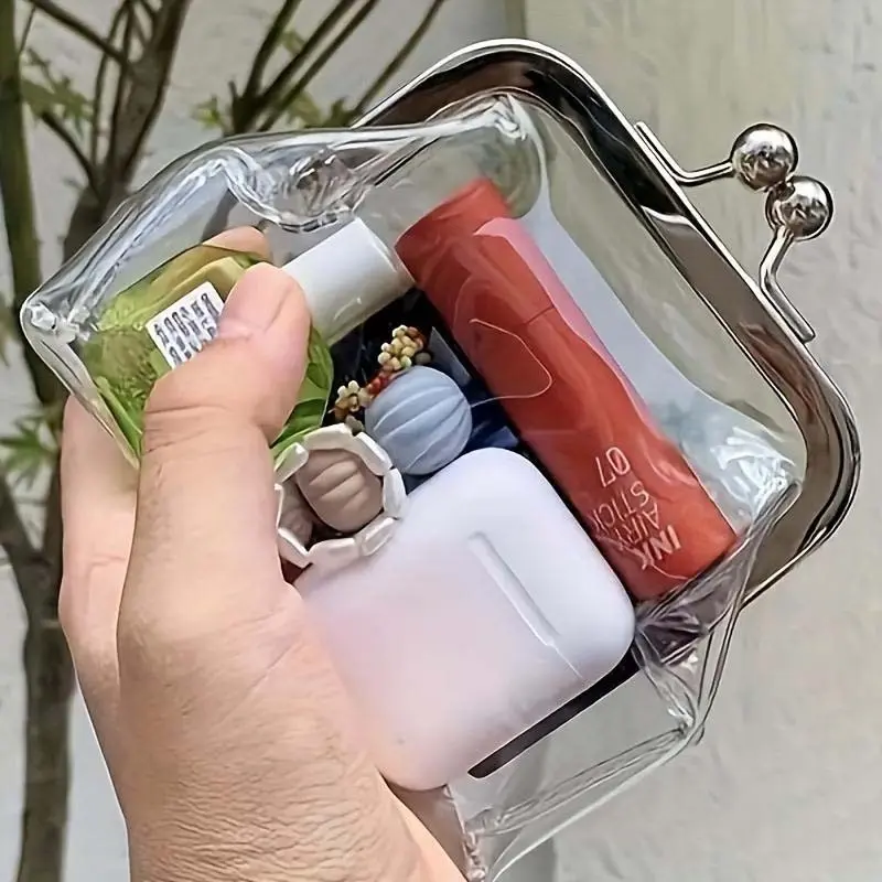 3pcs Transparent Plastic Coin Wallet Set, Locking Closure, Ideal for Travel Essentials and Daily Use, Ensures Style and Security, Travel Wallets Coin Purse