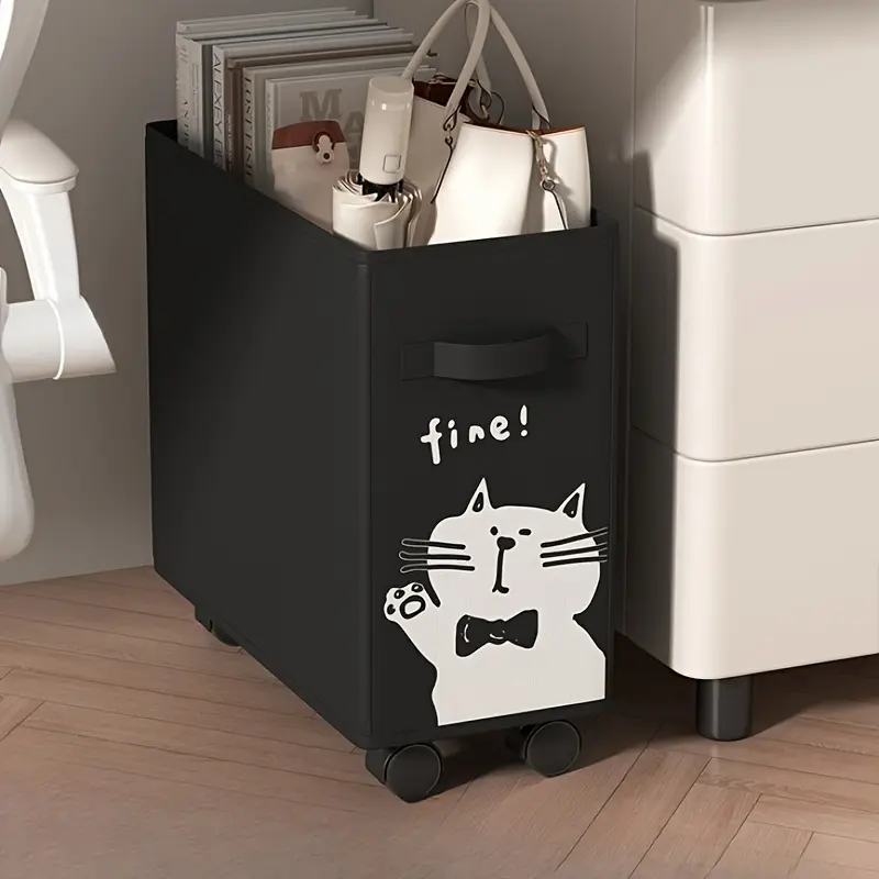 Foldable Rolling Storage Cart Under-Desk Organizer, Mobile File Organizer, Document Organizer and Holder, Space-Saving Solution for Home Office Supplies, Office Accessories and Books