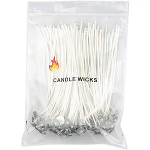 100 count  Candle Wick, Low  6" Pre-Waxed &   Cotton Core,For Candle Making,Candle DIY