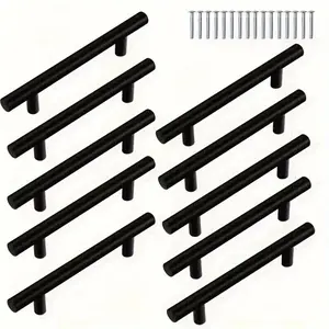 10-Piece Set Luxurious Drawer Pulls, Stainless Steel Cabinet Door Handles, Thick Design, Easy Installation & Replacement, Door Hardware