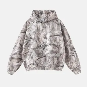 Inflation Men's Oversized Camouflage Print Fleece Pullover Hoodie Sweatshirt - 2026 Autumn Winter Stylish Longsleeves Casual Top, Unisex Menswear New Arrival Father's Day Gift