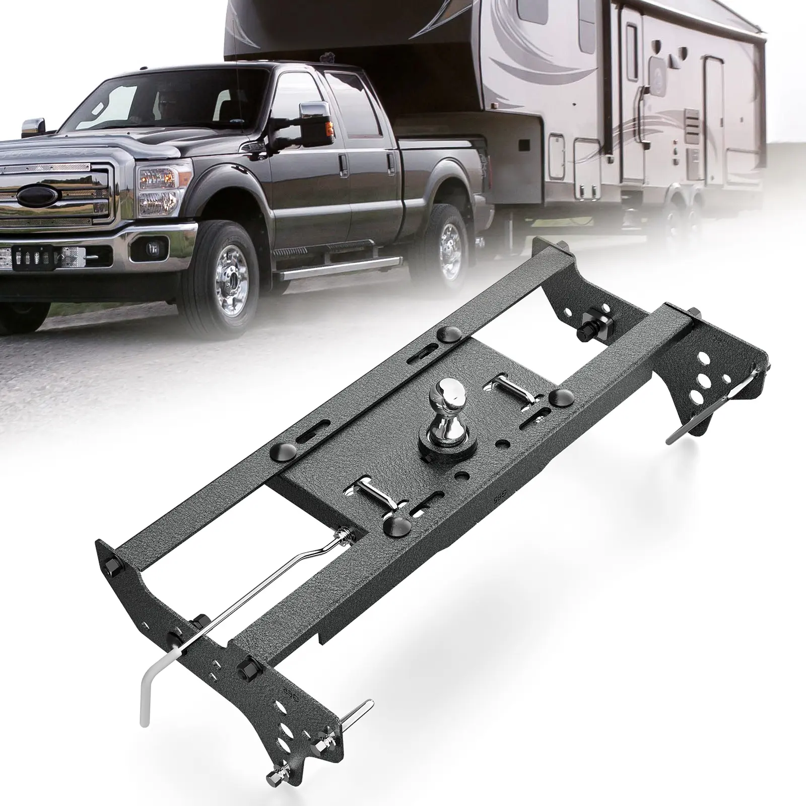 【EYOUHZ】Underbed Gooseneck Trailer Towing Hitch Kit, Complete System for 1999-2016 Ford F250/F350 Super Duty, 30,000 lbs Capacity, 2-5/16-In Flip-Over Ball
