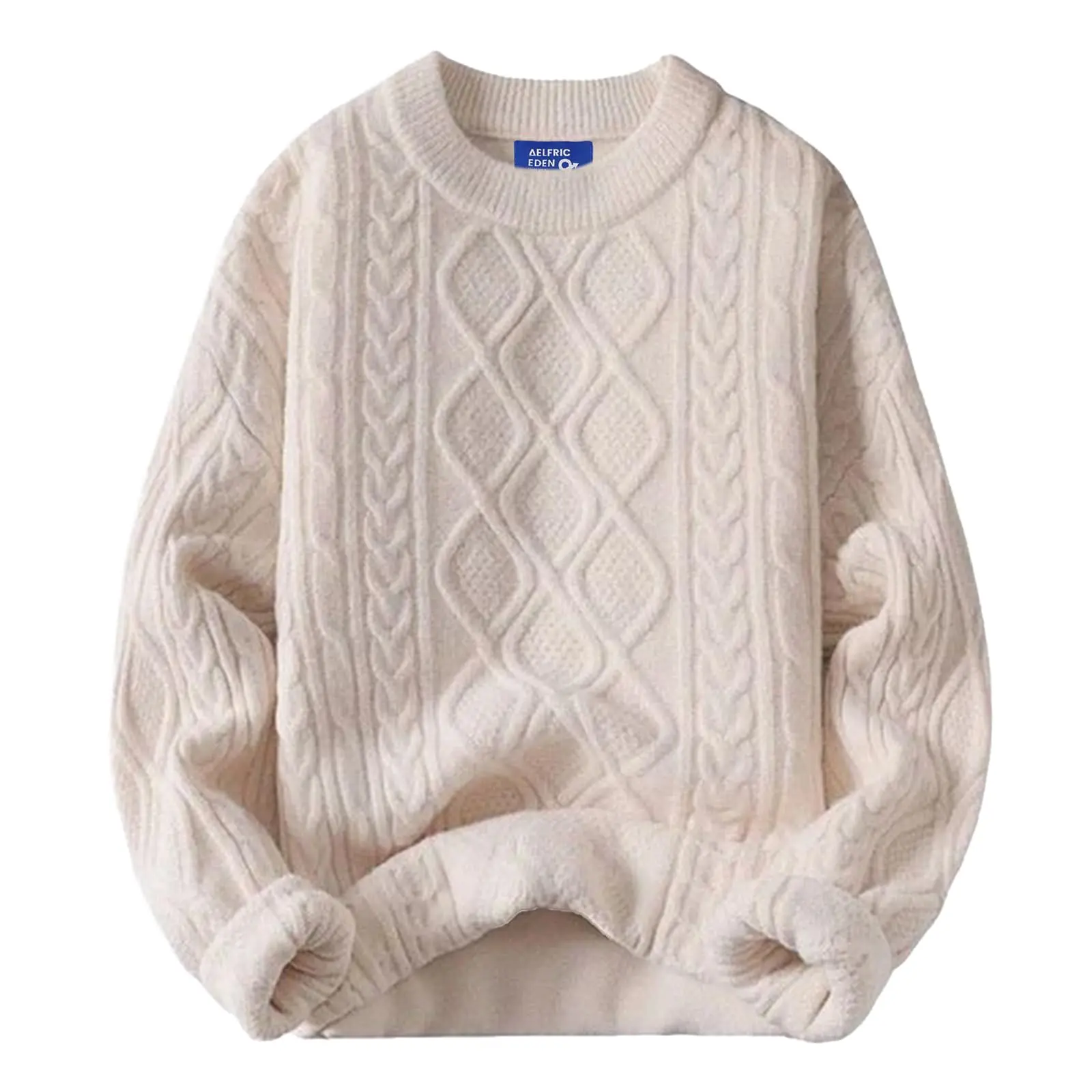 Aelfric Eden Solid Color Crew Neck Sweater, Knitwear, Round Neck, Tops, Pullover Sweater