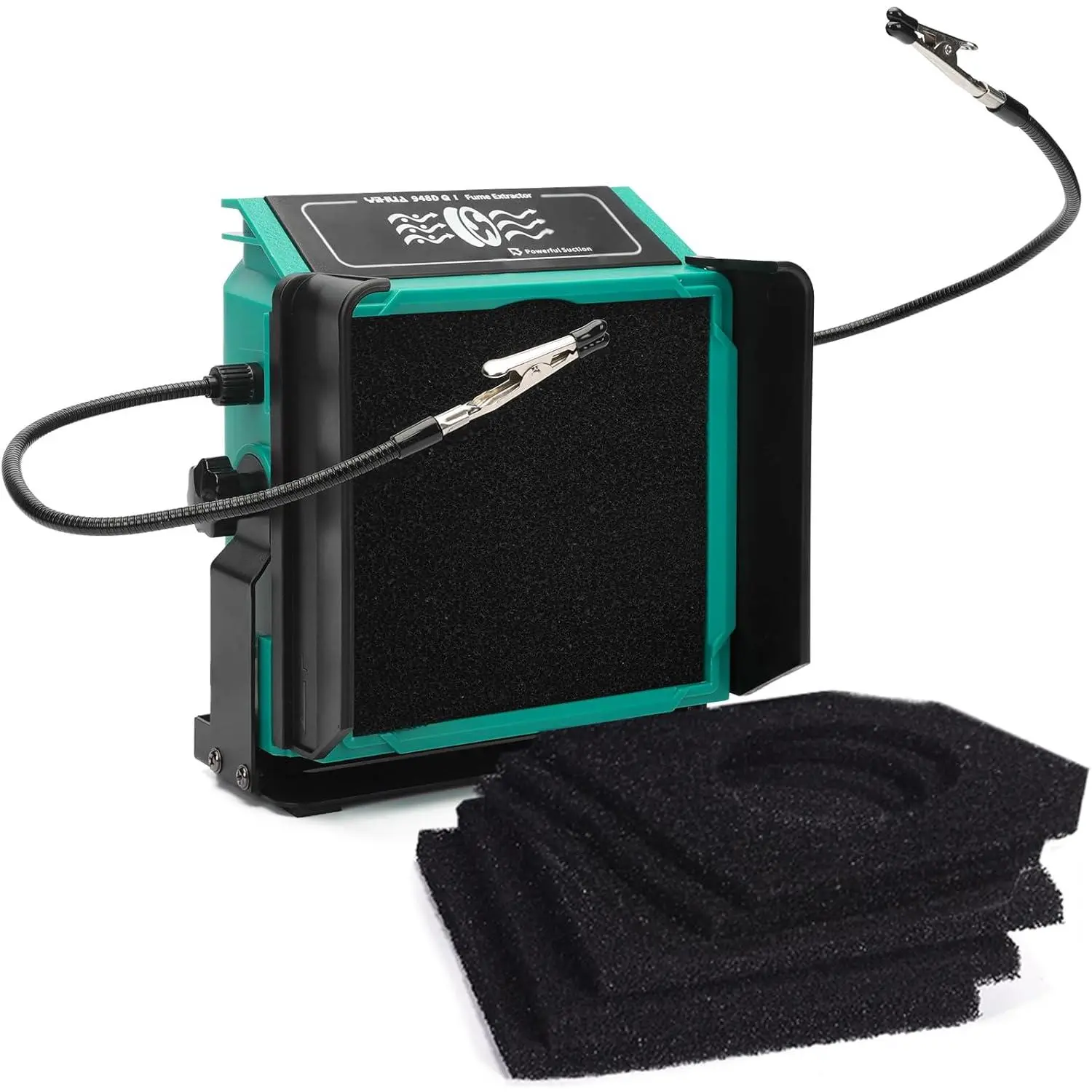 948DQ-I Solder Fume Extractor Fan Solder  Absorber Remover Tiltable Angle with Flexible Helping Hands 8 Extra Fan Filters for Soldering   and more