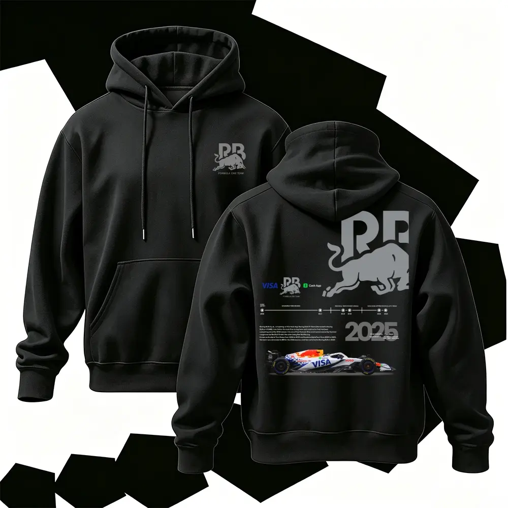 Vintage Racing Graphic Hoodie | Retro Motorsport Car Graphic Sweatshirt | 2025 Aesthetic Black Streetwear Hooded Top | Trendy Pullover Unisex