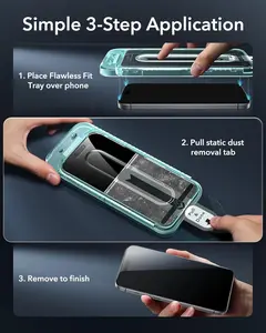 1 pc IPhone 12/13/14/15/16 Privacy & 4KHD Screen Protector With Alignment Kit, Diamonds Hard Tempered Glass Case, Easy Installation