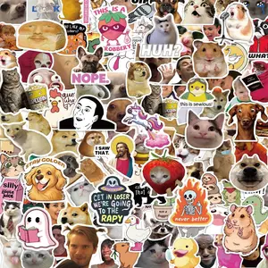 300 Cartoon Meme Stickers, Waterproof No-Residue Decals, Decorate Luggage & Guitar, Fun Graffiti Art, Easy Application
