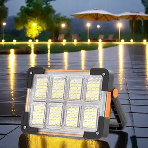 Portable outdoor solar emergency lighting portable LED floodlight, suitable for camping and car maintenance lighting.